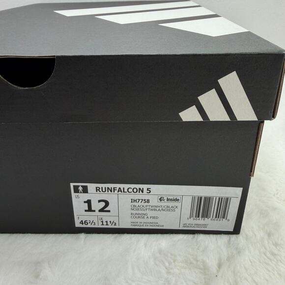 ADIDAS MENS RUNFALCON 5 RUNNING SHOES - BLACK - SIZE 12 NWB - Picture 11 of 11